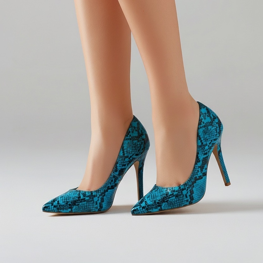 French Connection green snake  Heels with Stiletto Design